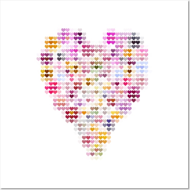 Floral Valentines Day Heart Filled with Hearts Wall Art by ellenhenryart